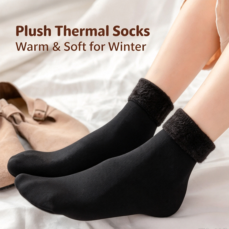 Thermal Sock Winter - 1/2/5/10 คู่ ถุงเท้าสั้นกันหนาวแบบใหม่ ใส่ได้ทั้งชายและหญิง หนาพิเศษ อบอุ่น