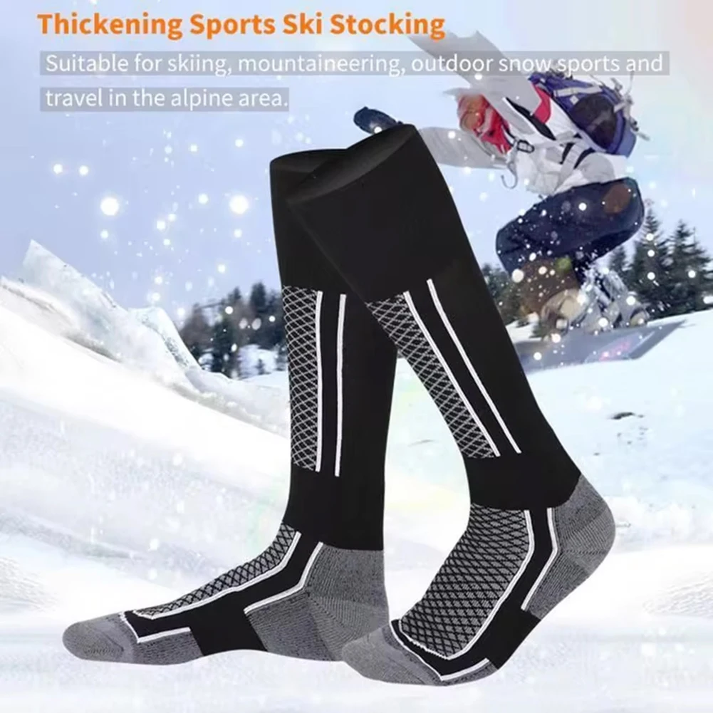 Thermal Sock Winter - ถุงเท้าสกีสำหรับผู้ชาย 1 คู่ ถุงเท้ากันลื่น ให้ความอบอุ่น สำหรับฤดูหนาวและกิจกรรมกลางแจ้ง