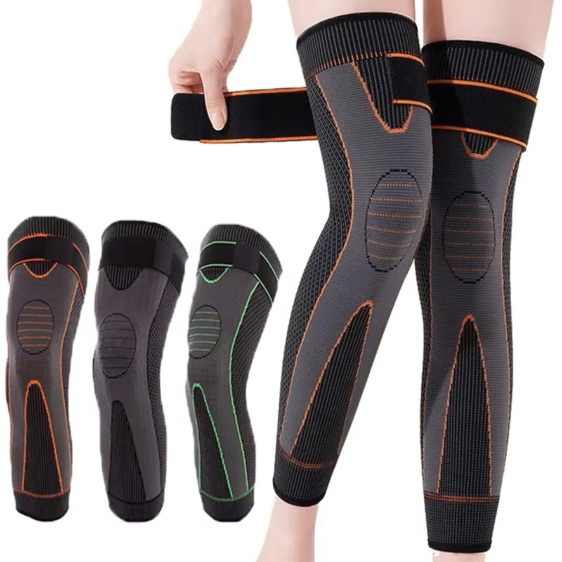 Compression Sleeve Calf - สนับเข่าแบบรัดกระชับ 2 ชิ้น พร้อมแถบยาวพิเศษ ปลอกเข่าสำหรับกีฬา ป้องกันอาการปวดข้อและข้อเข่าอักเสบ